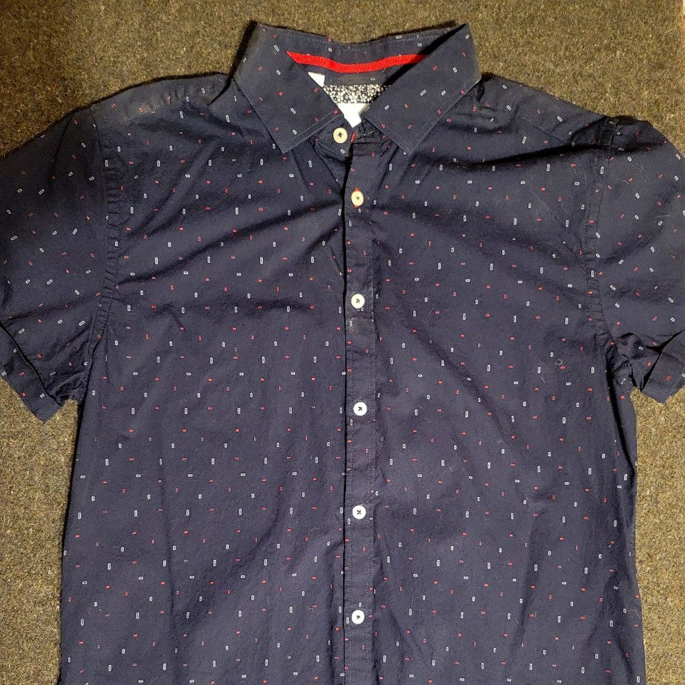 Steel & Jelly Dark Blue Button up, short sleeve Casual Shirt Large